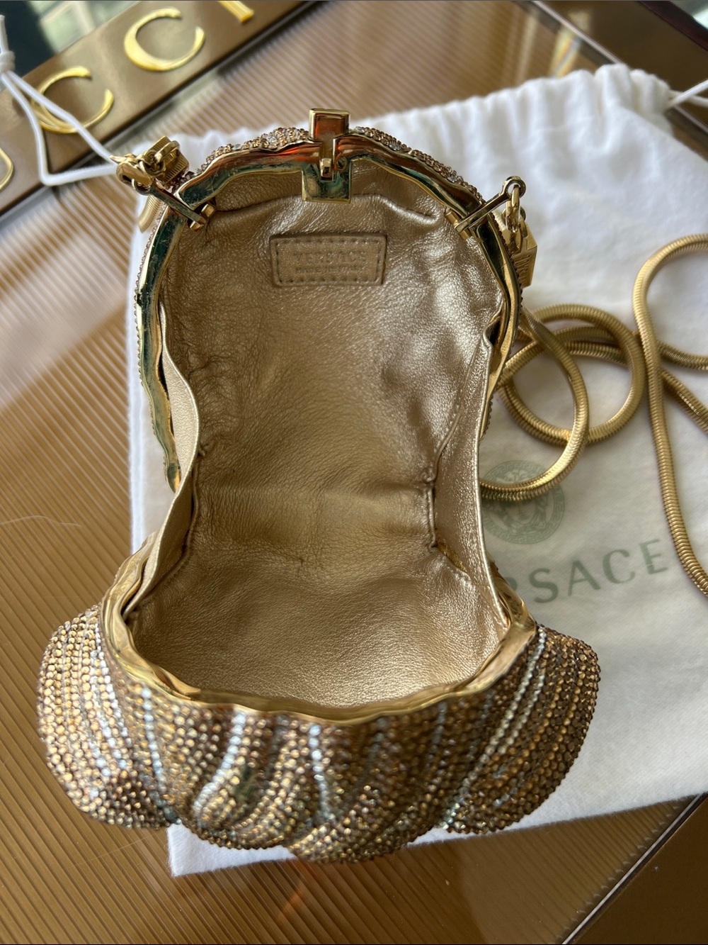 Versace Gold Medusa Mini Bag with Chain - Picture 6 of 11